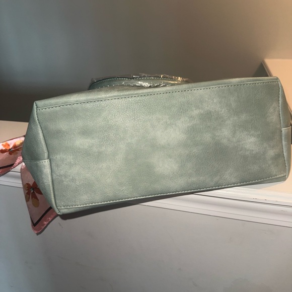 Green Tote w/ Floral Scarf - Picture 6 of 6